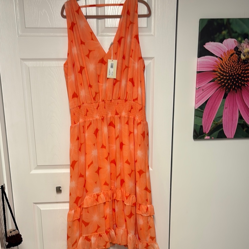 Ramy Brook Orange Sleeveless Sundress Maxi